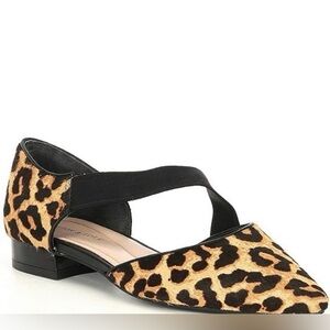 Preston & York Leopard Print Haircaff Asymmetrical Women’s Poinet Toe Flat